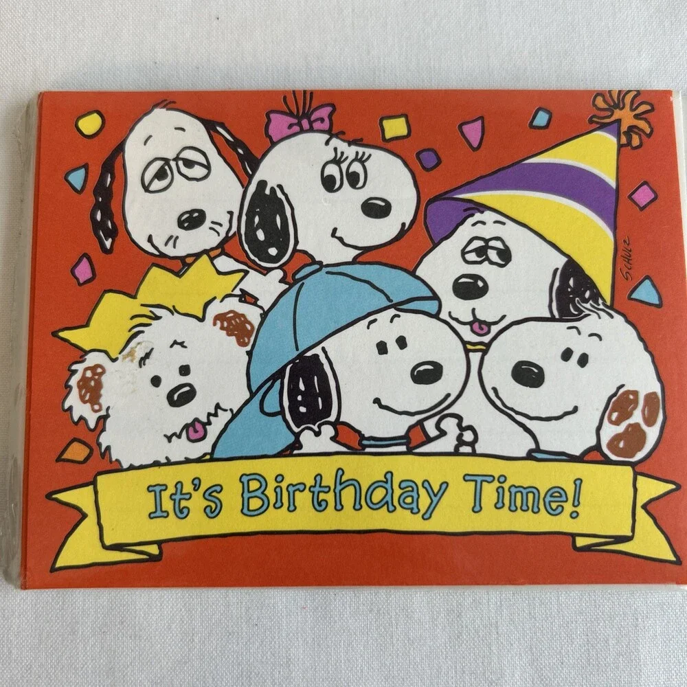 Peanuts Hallmark Birthday Invitations Snoopy Daisy Hill Puppies 8 Pack Sealed